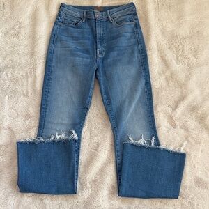 MOTHER High Waisted Weekender Fray. Size 28. Long inseam, lots of stretch.